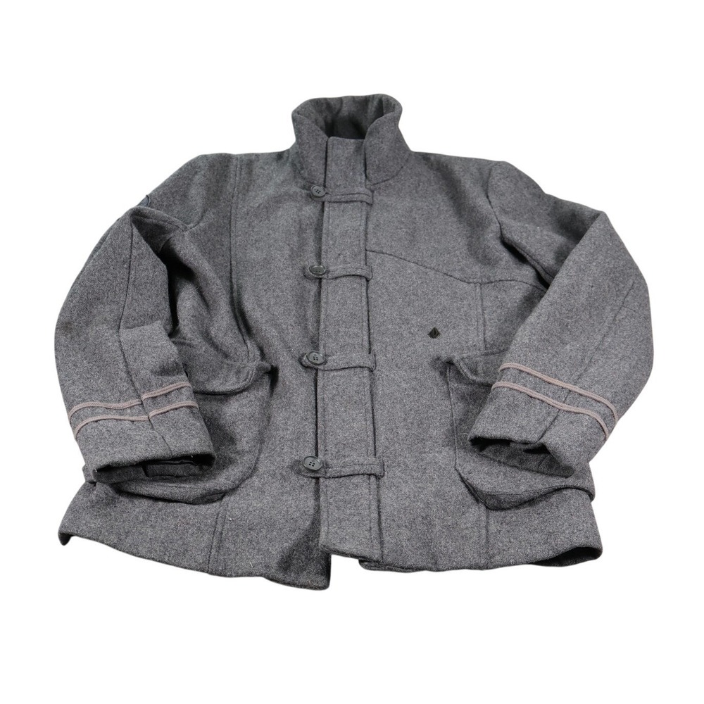 Volcom Scout Jacket Mens‎ Large Gray Wool Military Button Front Lined Coat